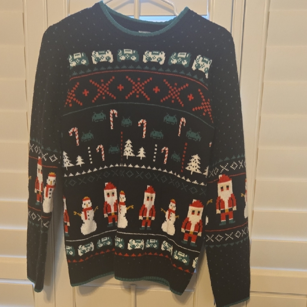 Holiday Time Video Game Black and Red Kids Crewneck Sweater